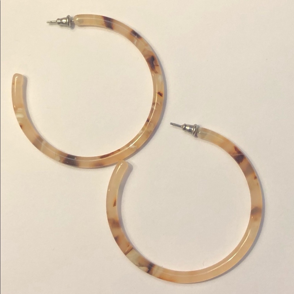 Machete Blush Tortoise Shell Large Hoop Earrings